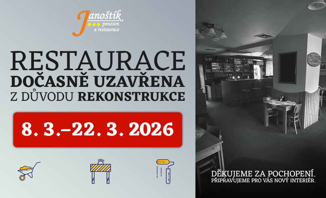 Dočasné uzavření restaurace z důvodu rekonstrukce
